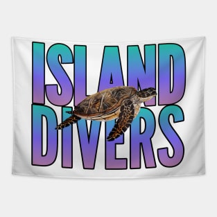 Scuba diving t-shirt designs sea turtle Tapestry