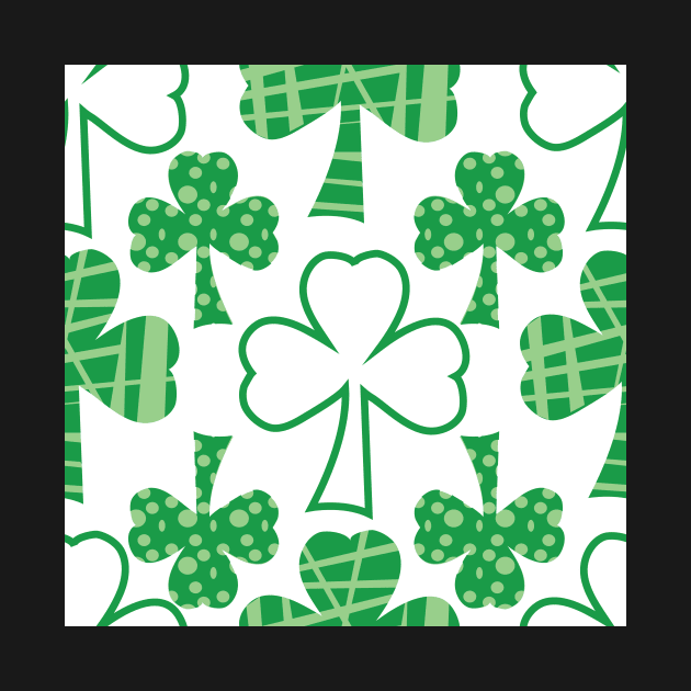 Holiday pattern filled Shamrocks, Saint Patricks Day by MegMarchiando