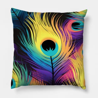 Vibrant peacock pattern design Pillow