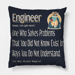 Funny Engineer Definition Awesome engineering Gift For Cat Lovers Pillow