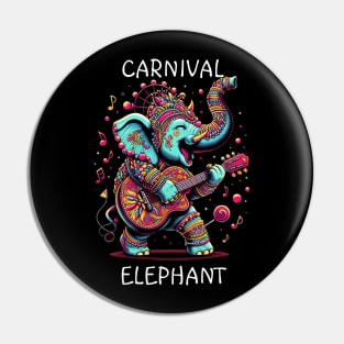 Elephant Playing Guitar Carnival Pin