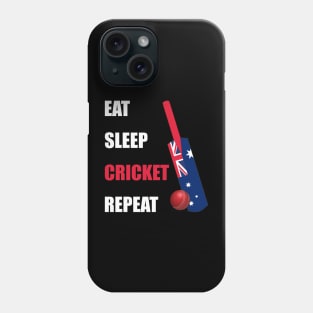 Eat Sleep Cricket Repeat Australia Flag Phone Case