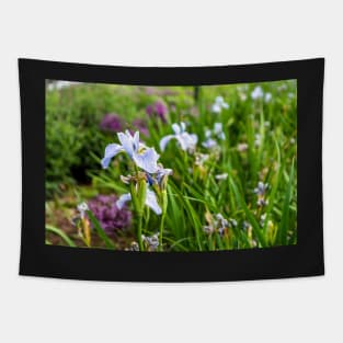 Blue Iris flower in the meadow Tapestry