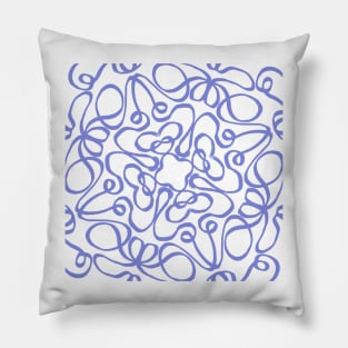 Blue flowers mosaic Pillow