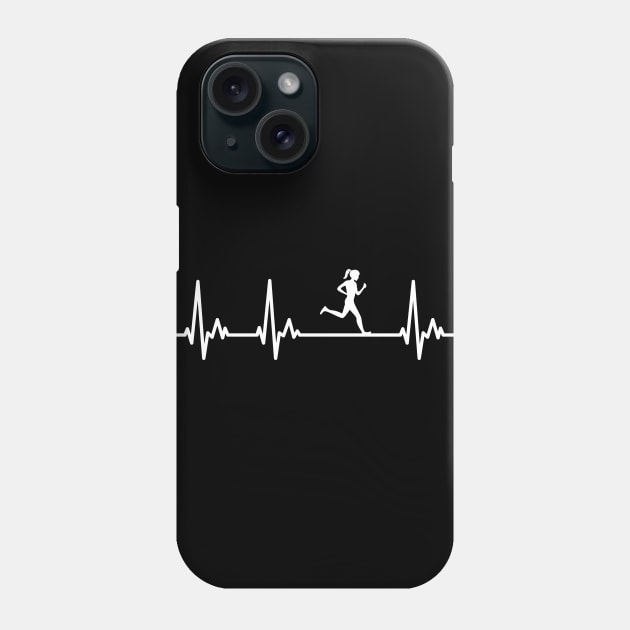 Female Runner My Heart Beats for Running Phone Case by samshirts