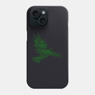 Philly birds script green word art football Phone Case