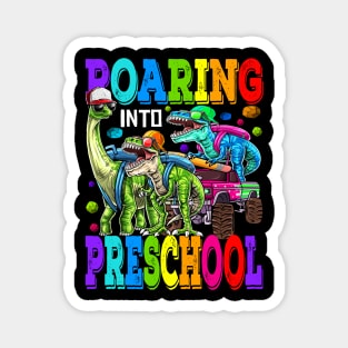 Roaring Into Preschool Monster Truck Dinosaur T Rex Magnet