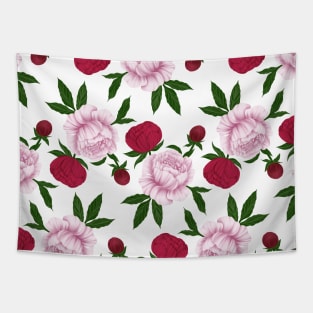 Peonies Colored Pattern Tapestry