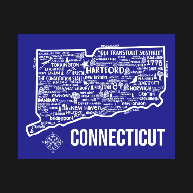 Connecticut Map by fiberandgloss