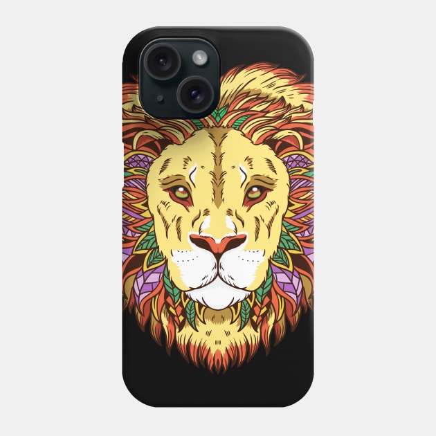 Leo Lion Head Zodiac Sign Astrology Phone Case by E