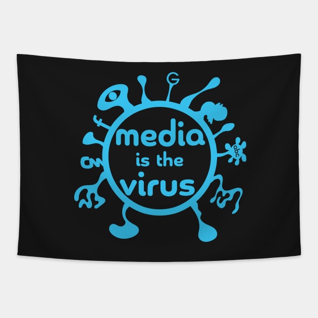 Media is the Virus Blue Version Tapestry by pelagio