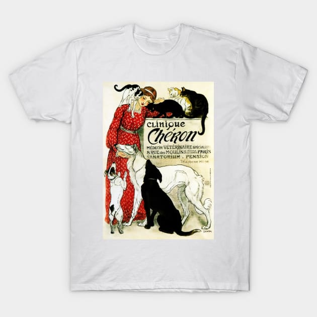 CLINIQUE CHERON Animal Clinic by Theophile Steinlen Advertising - Antique - T-Shirt | TeePublic