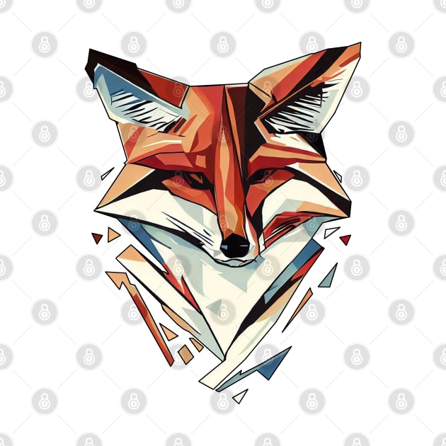 Cute elegant fox | Black, Blue, and Orange by Horizon Line Apparel