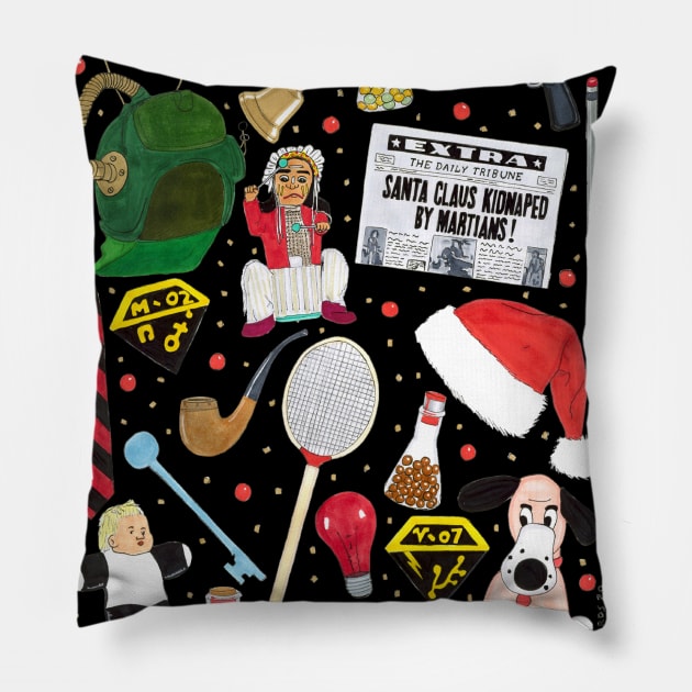 Santa Claus Conquers the Martians Pillow by TheStuffOfHorrorMovies