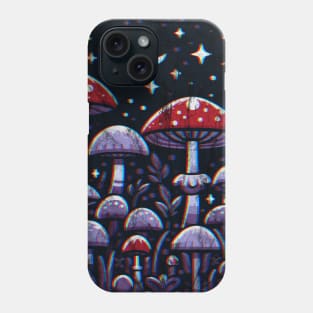 shrooms under the moon, 3d distress Phone Case