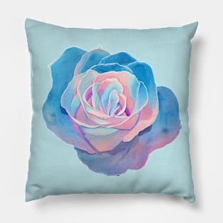 Azure blue pink purple colorful rose Pillow