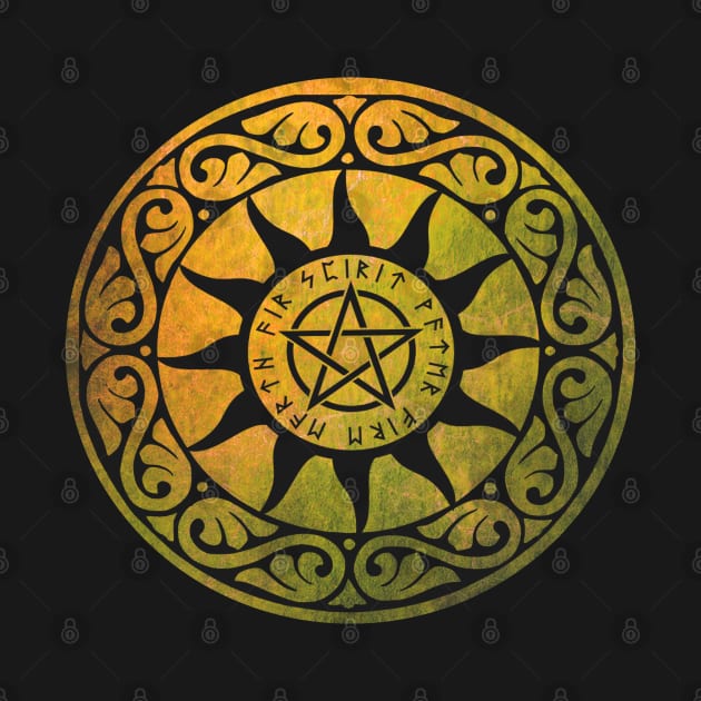 Five Elements Magical Pentacle - Orange Version by sarahwainwright