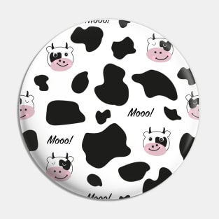 Cute cow Moo face black white Pin