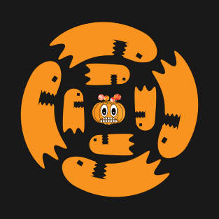 Halloween Orange Pumpkin with Sweets Feel Dizzy T-Shirt