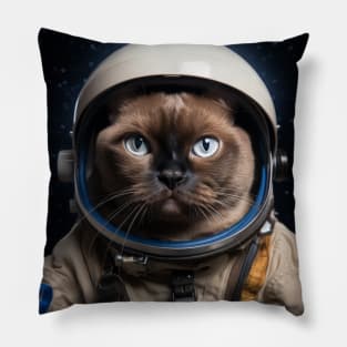 Astronaut Cat in Space - Burmese Pillow