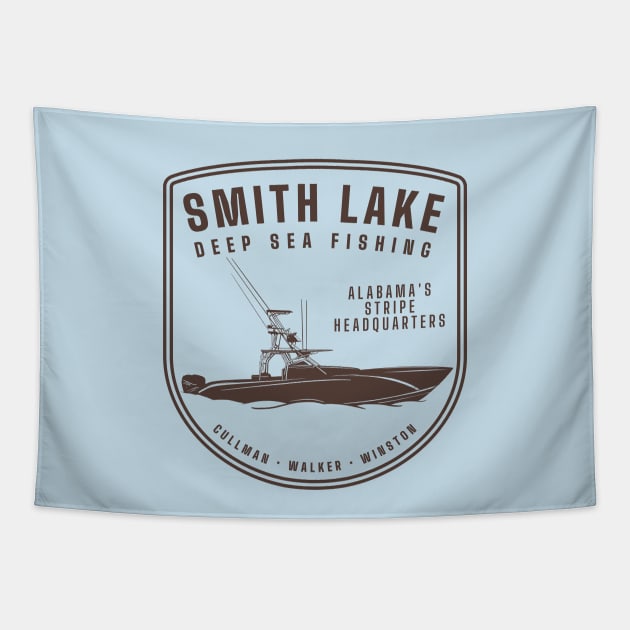 Smith Lake Deep Sea Fishing Tapestry by Alabama Lake Life