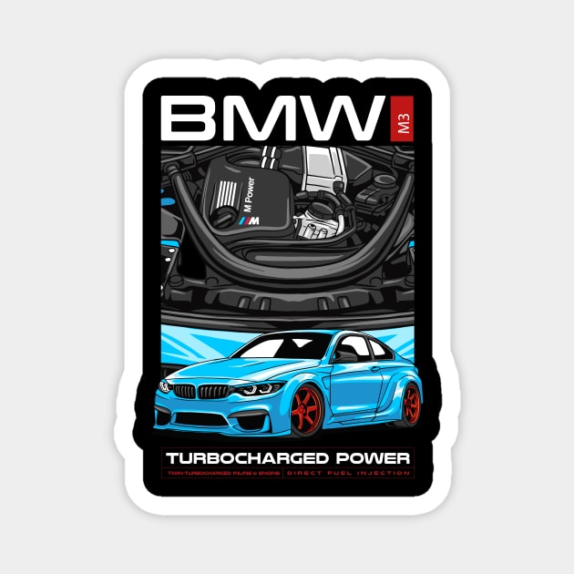 BMW M3 Turbocharged Power Magnet by Harrisaputra