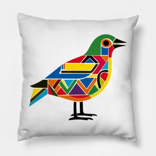 Colorful geometric shape bird design Pillow