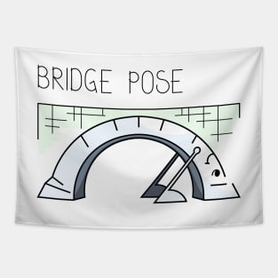 Bridge yoga pose comic drawing Tapestry