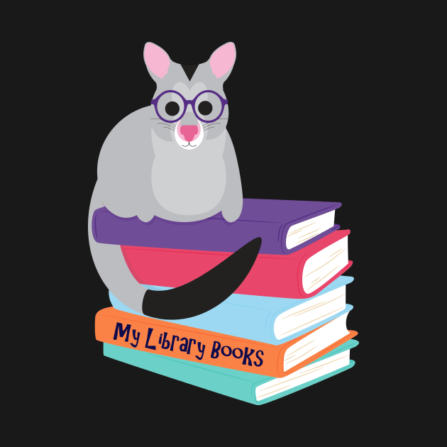 Kids library book bag with possum by creativemonsoon