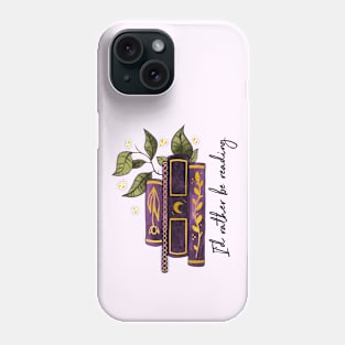 I'd rather be reading - Purple book stack Phone Case