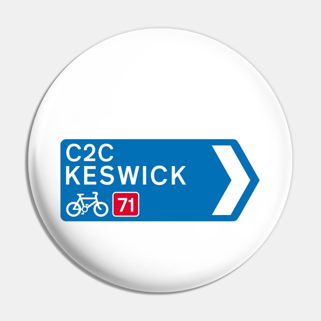 NCN 71 Keswick Sign UK Cumbria - Coast to Coast (C2C) Pin by CumbriaGuru