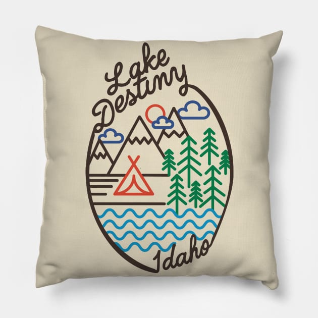 Lake Destiny, Idaho Pillow by Nazonian