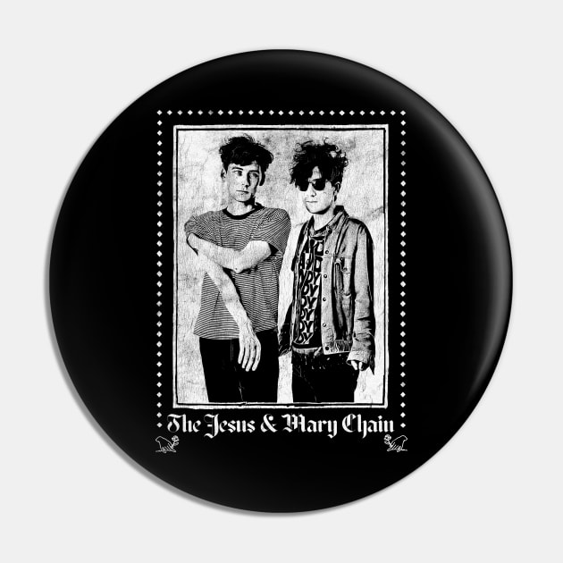 Jesus & Mary Chain - Vintage Look Fan Design Pin by DankFutura