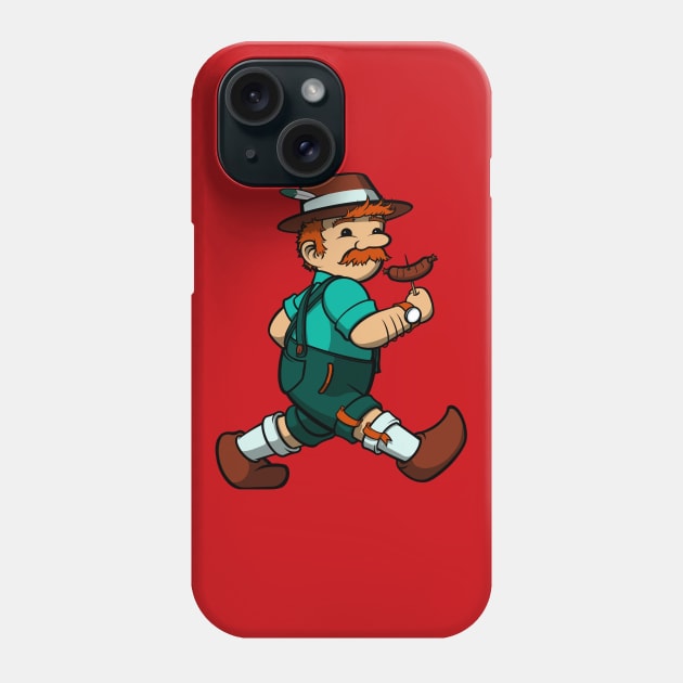 Traditional German Sausage Ampelmann Phone Case by Big Appetite Illustration