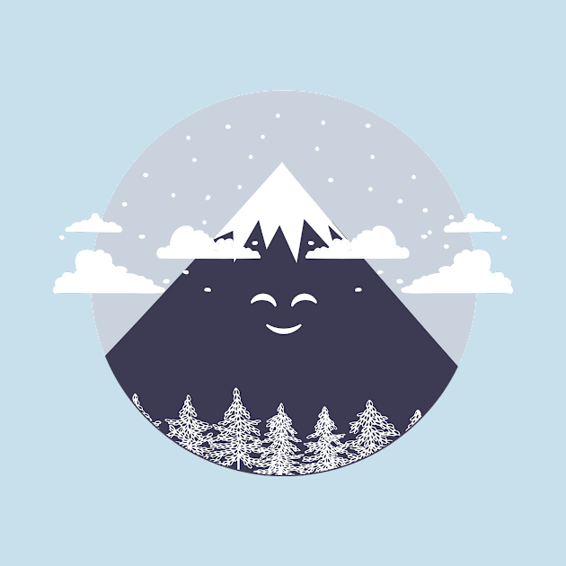 MTN LP - Mountain with snow and smile by StarTshirts