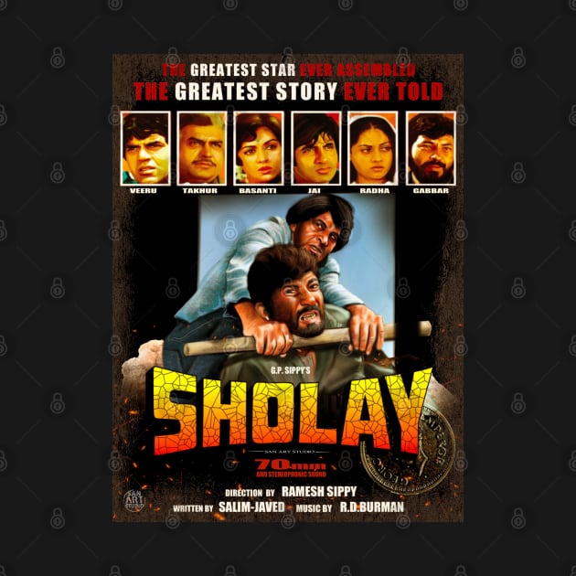 Sholay - Gabbar Singh and Jai by SAN ART STUDIO 