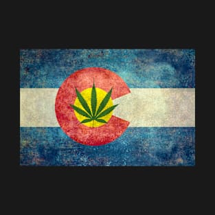 Colorado flag with Cannabis leaf T-Shirt