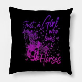 Just A Girl Who Loves Horses Premium Pillow