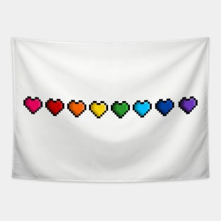 Pride Pixel Hearts Tapestry