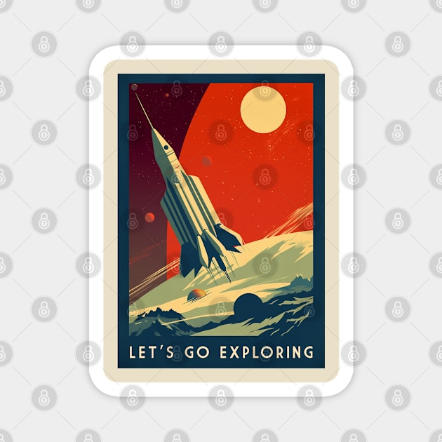 Let's Go Exploring Magnet by Retro Travel Design