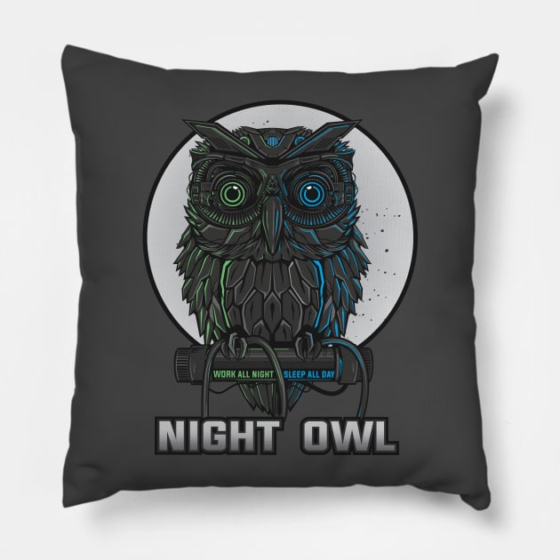 Night Owl 2.0 Pillow by aimey