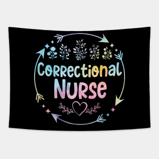 Correctional Nurse cute floral watercolor Tapestry