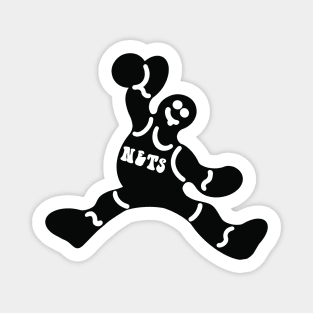 Jumping Brooklyn Nets Gingerbread Man Magnet