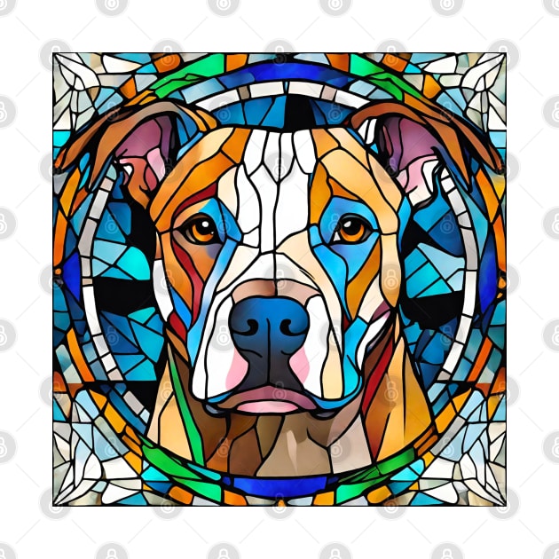 Stained Glass Pitbull by Doodle and Things