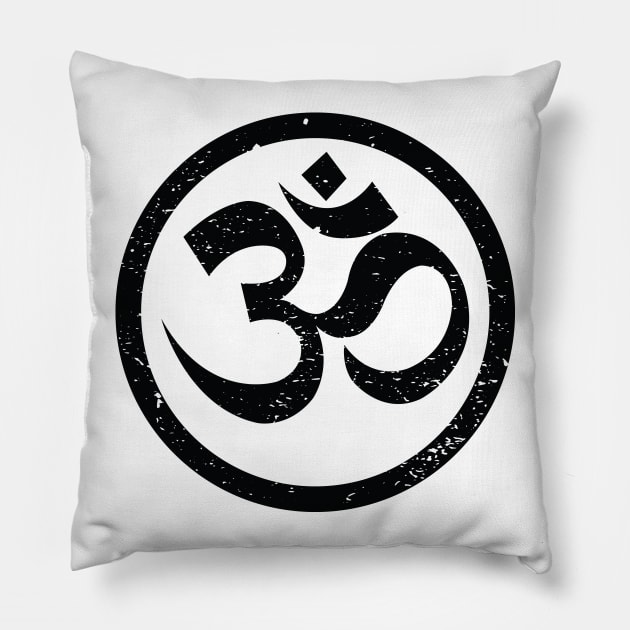 Vintage Yoga Ohm Symbol T-Shirt Pillow by glutenfreegear