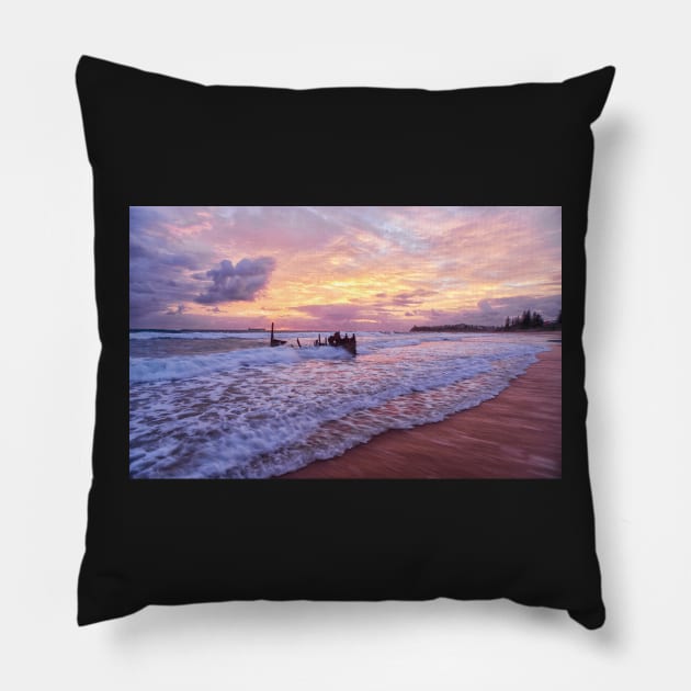 Shipwrecked Waves Pillow by krepsher