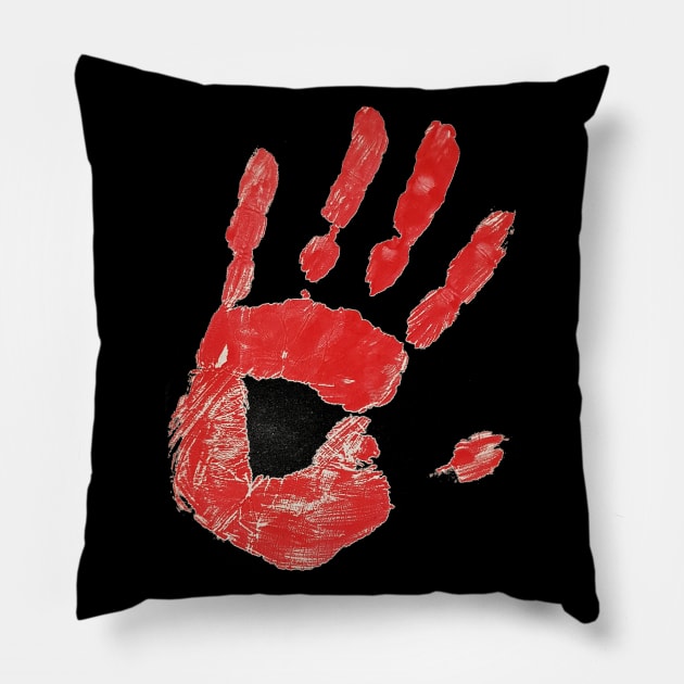 red Hand Pillow by lileCa