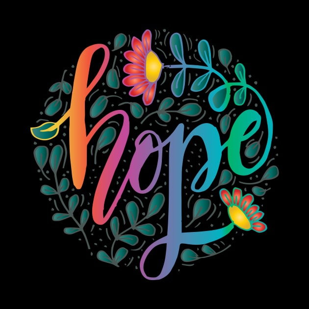 Hope hand lettering typography with floral by Handini _Atmodiwiryo