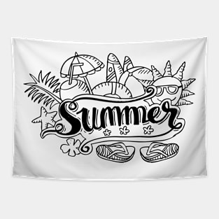 Doodle summer hand drawn Tapestry