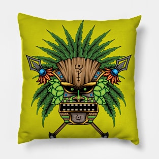 Tiki Mask Illustration 02 Pillow